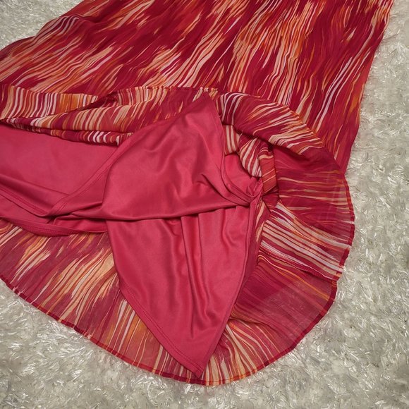 Ruby Rd. Women's Elastic waist Skirt, Pink Red Orange, Size 10 - Picture 5 of 8